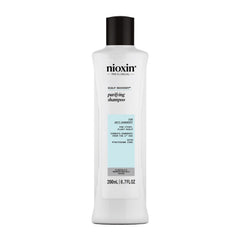 NIOXIN front packaging showing clear medicating shampoo for dandruff control