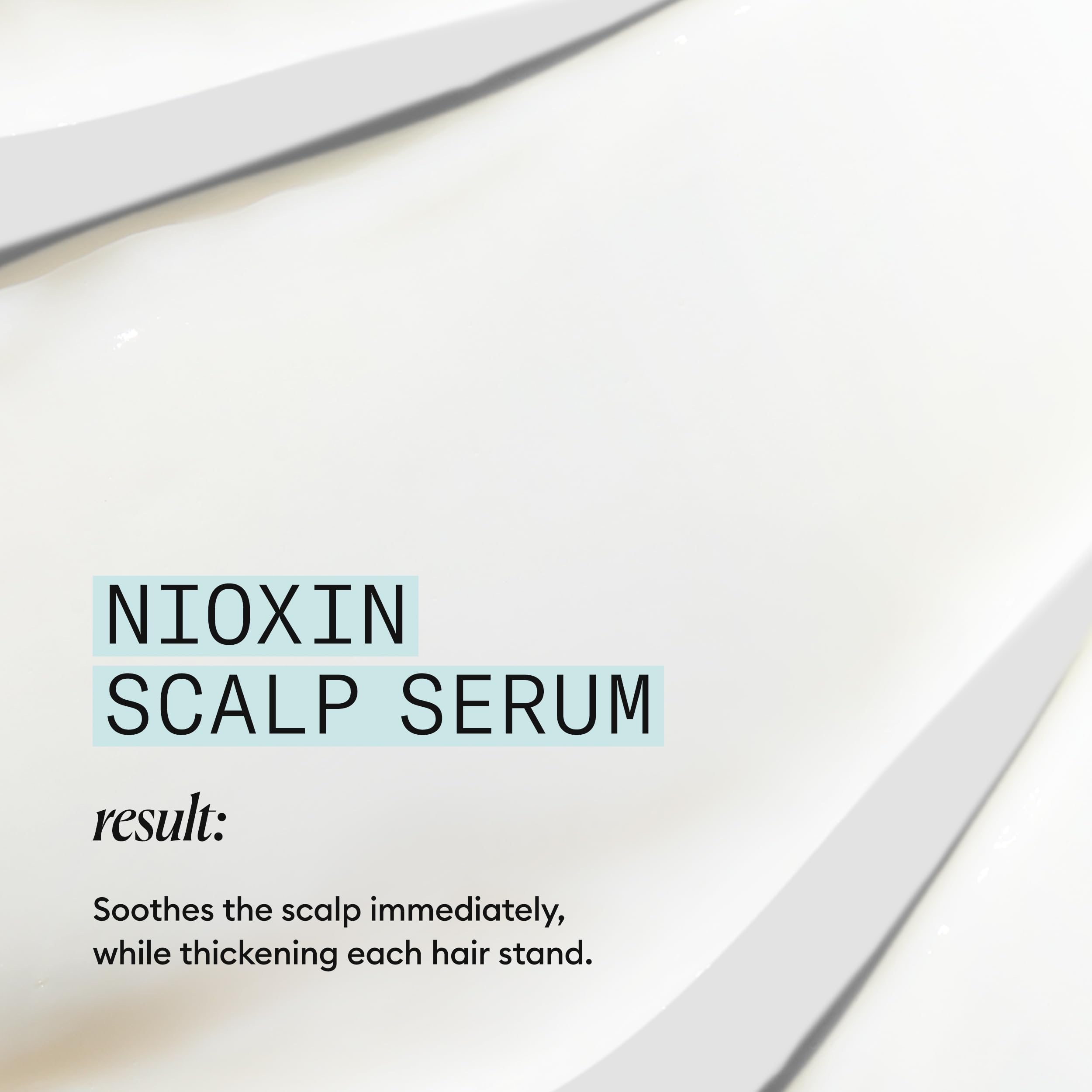 Nioxin serum on bathroom shelf suggesting daily scalp care routine