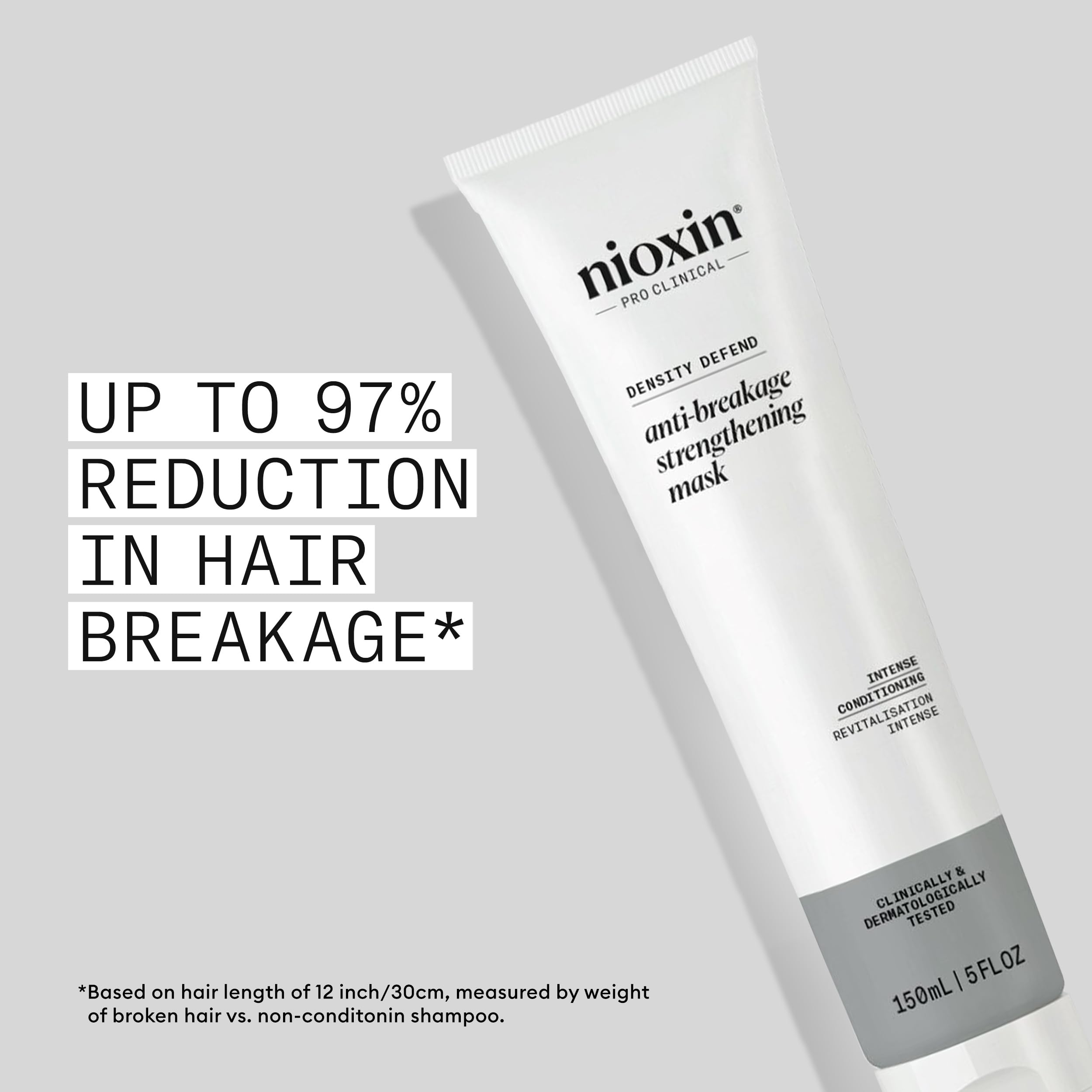 Nioxin mask application on mid-lengths demonstrating easier detangling