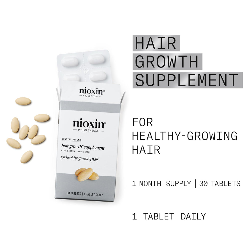 NIOXIN open bottle with tablets illustrating a month supply