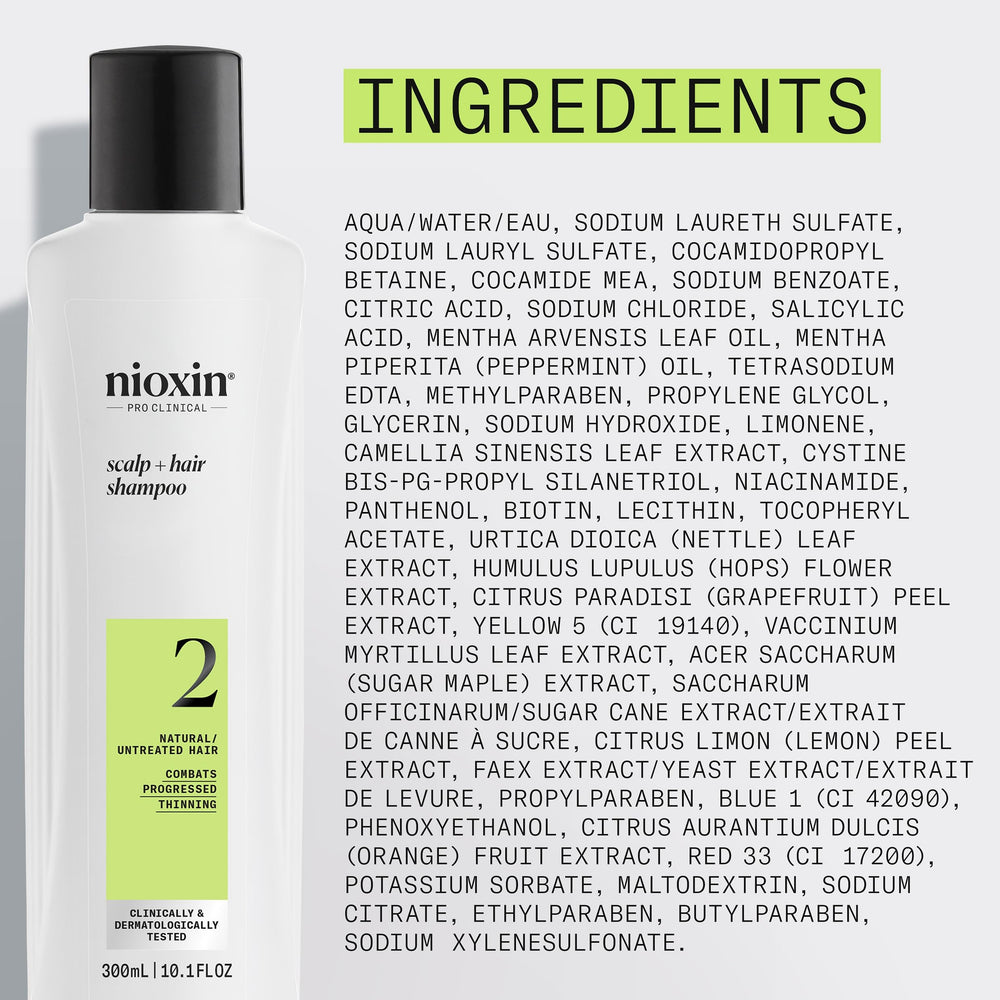Nioxin full regimen trio with shampoo to visualize complete System 2 routine