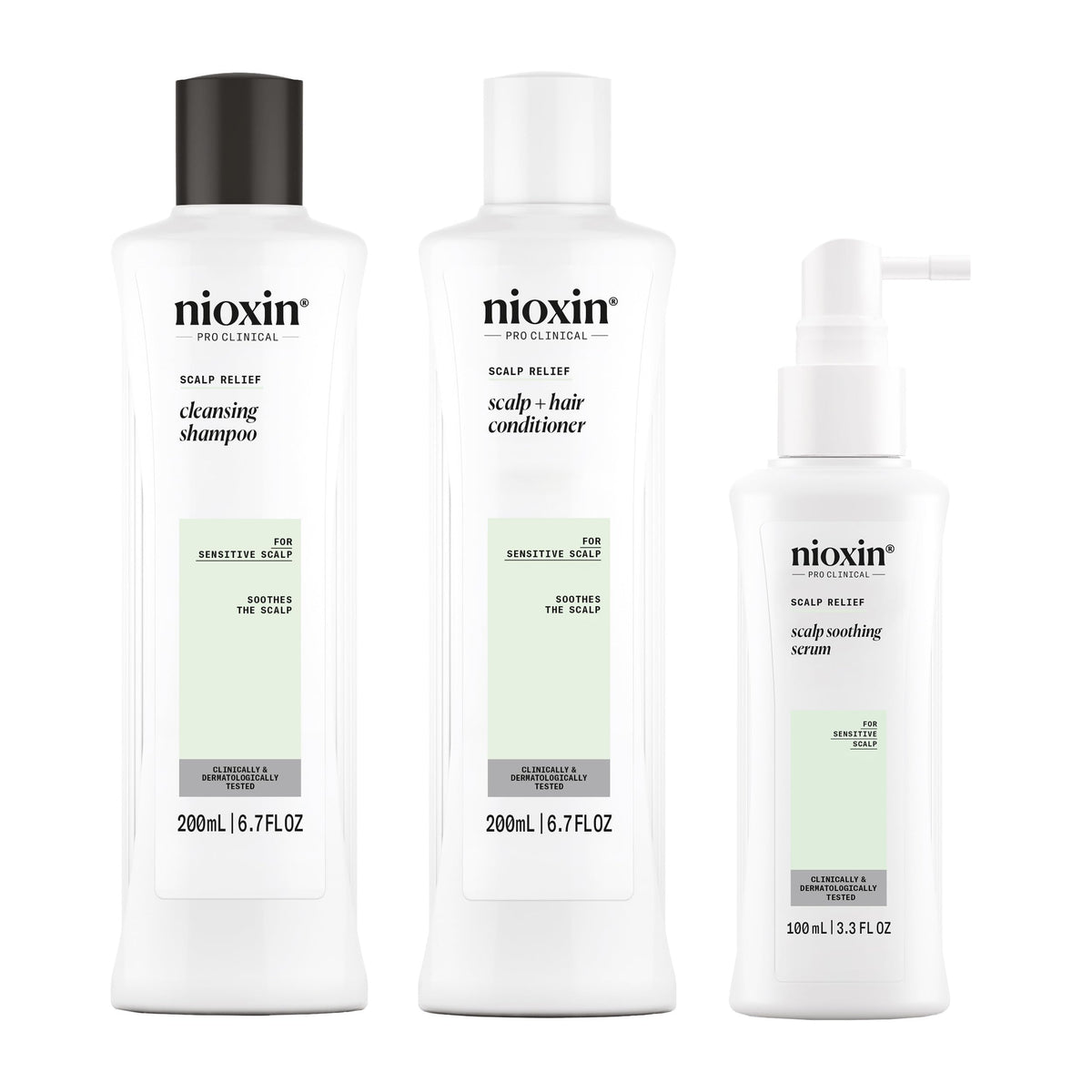Nioxin front packaging showing the trial kit and clear product benefits