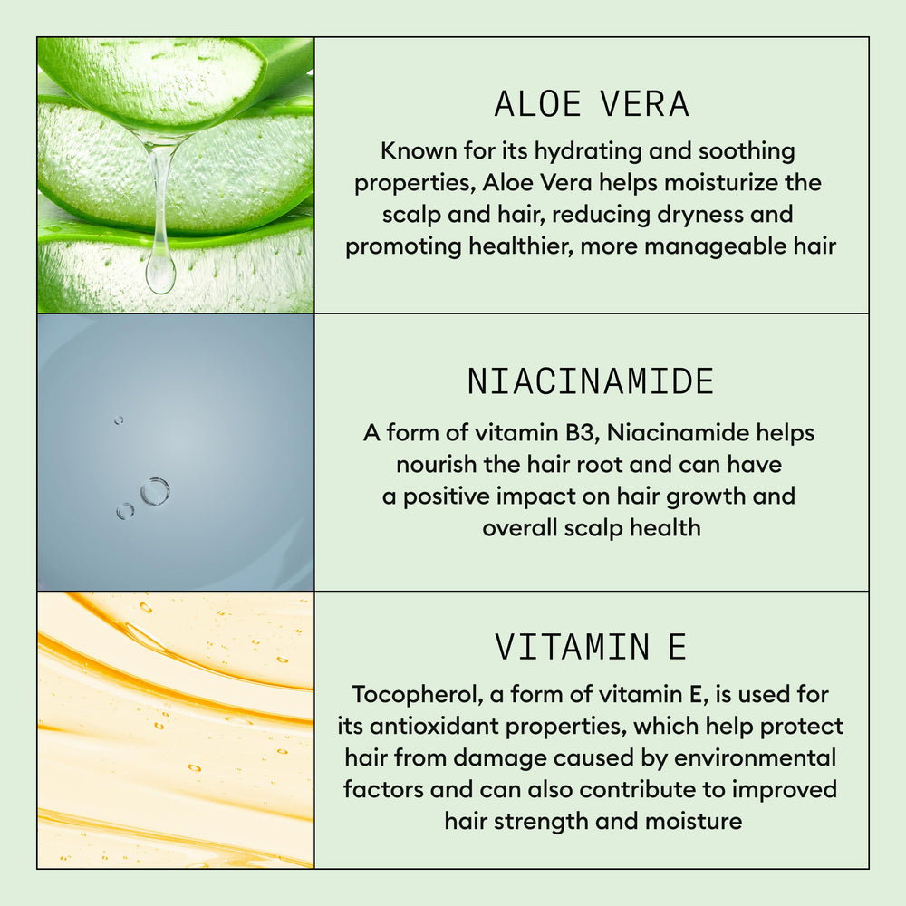 Close-up of aloe vera and vitamin E representing Nioxin natural soothing support
