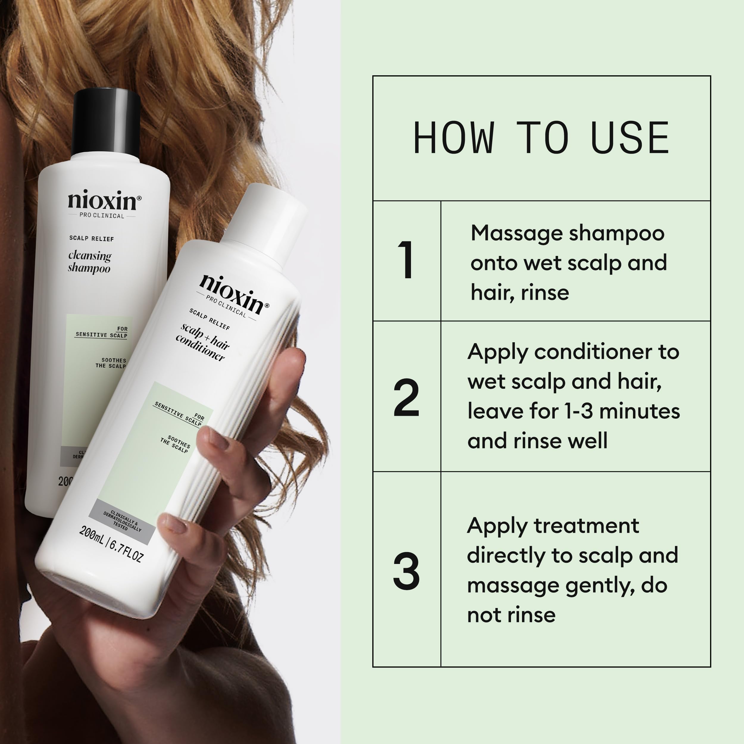 Nioxin kit next to a ruler showing compact trial-size convenience