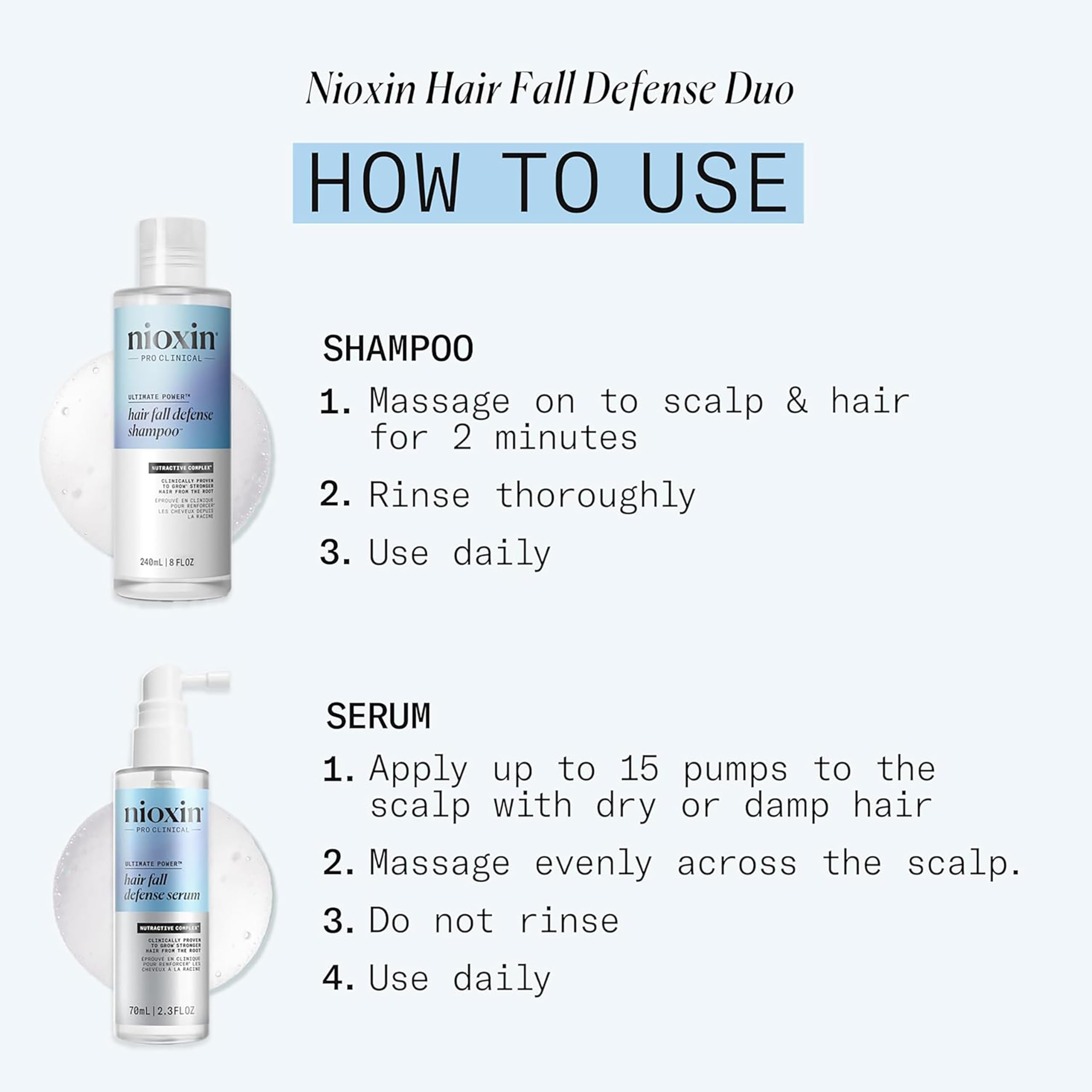 Nioxin shampoo lather on hands demonstrating clarifying action