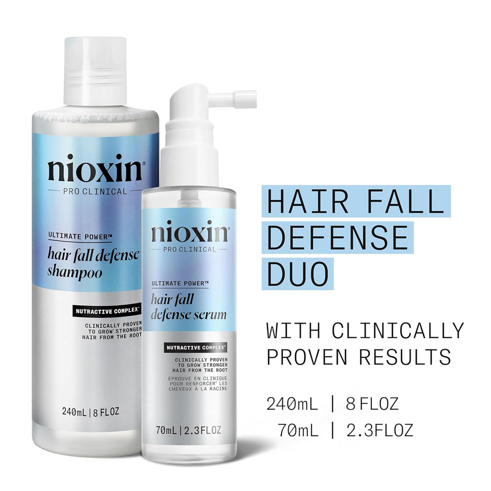 Nioxin shampoo pump close-up highlighting gentle cleansing benefit