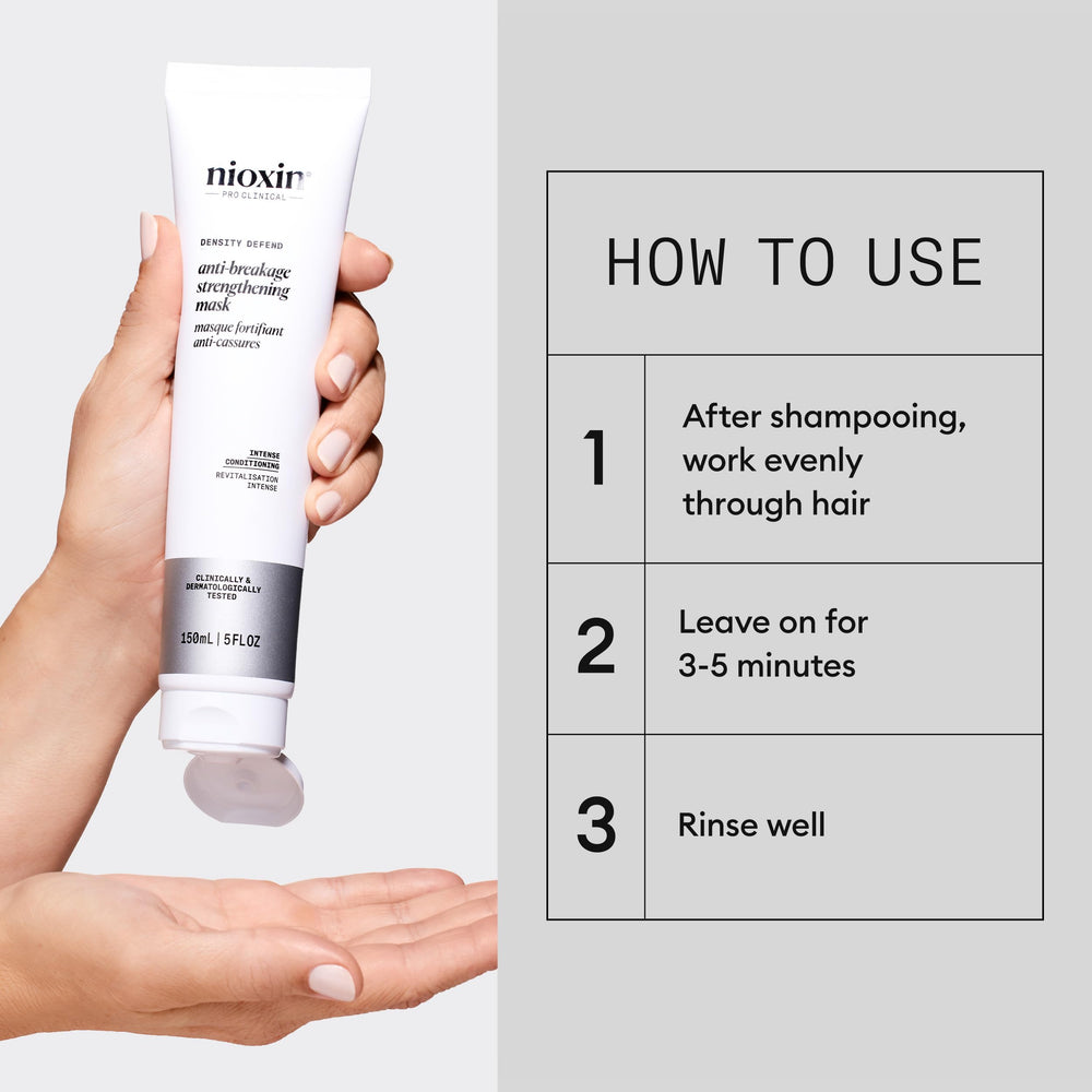 Nioxin 5.07 fl oz jar beside hand to show compact travel-ready size