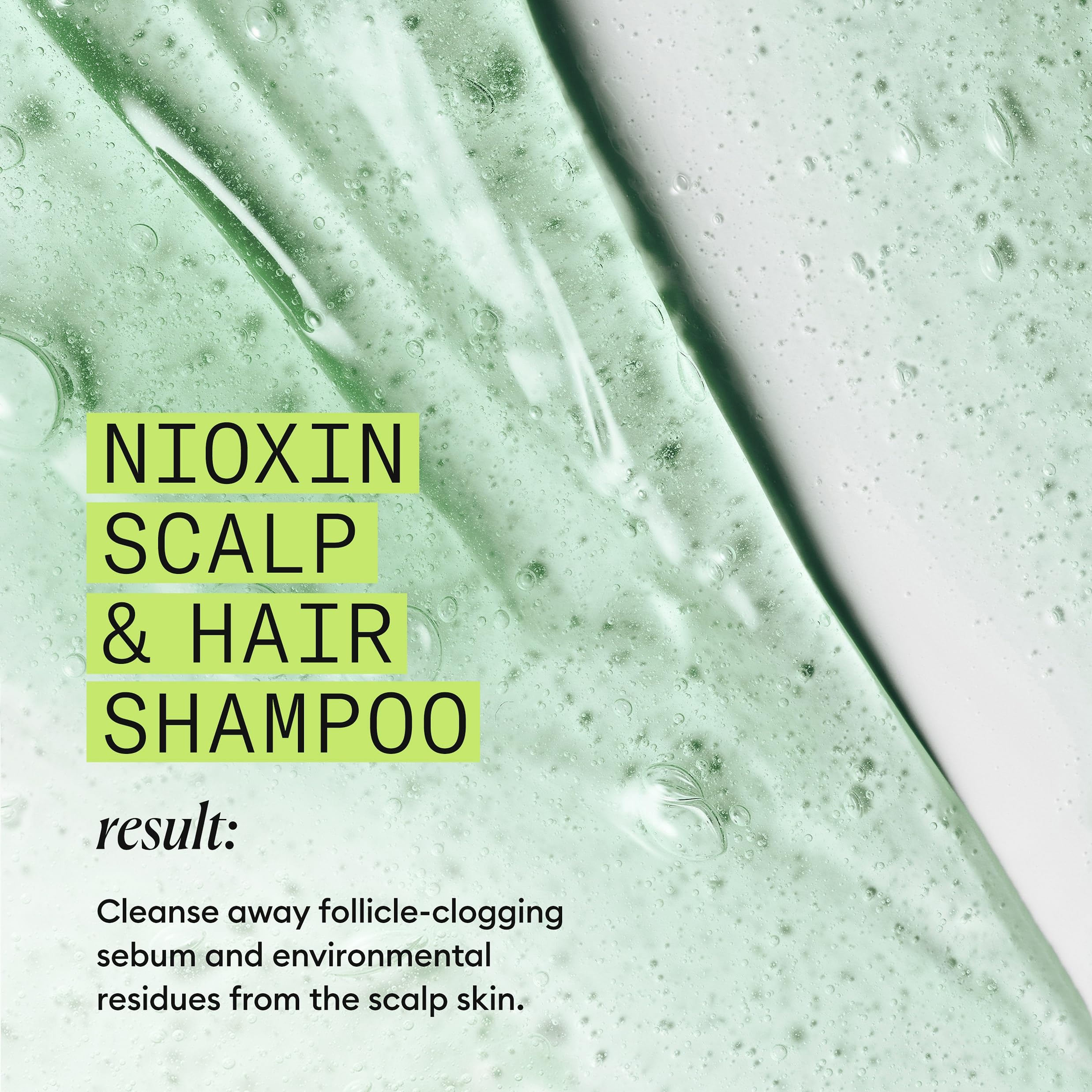 Nioxin before and after hair comparison showing improved appearance of thickness