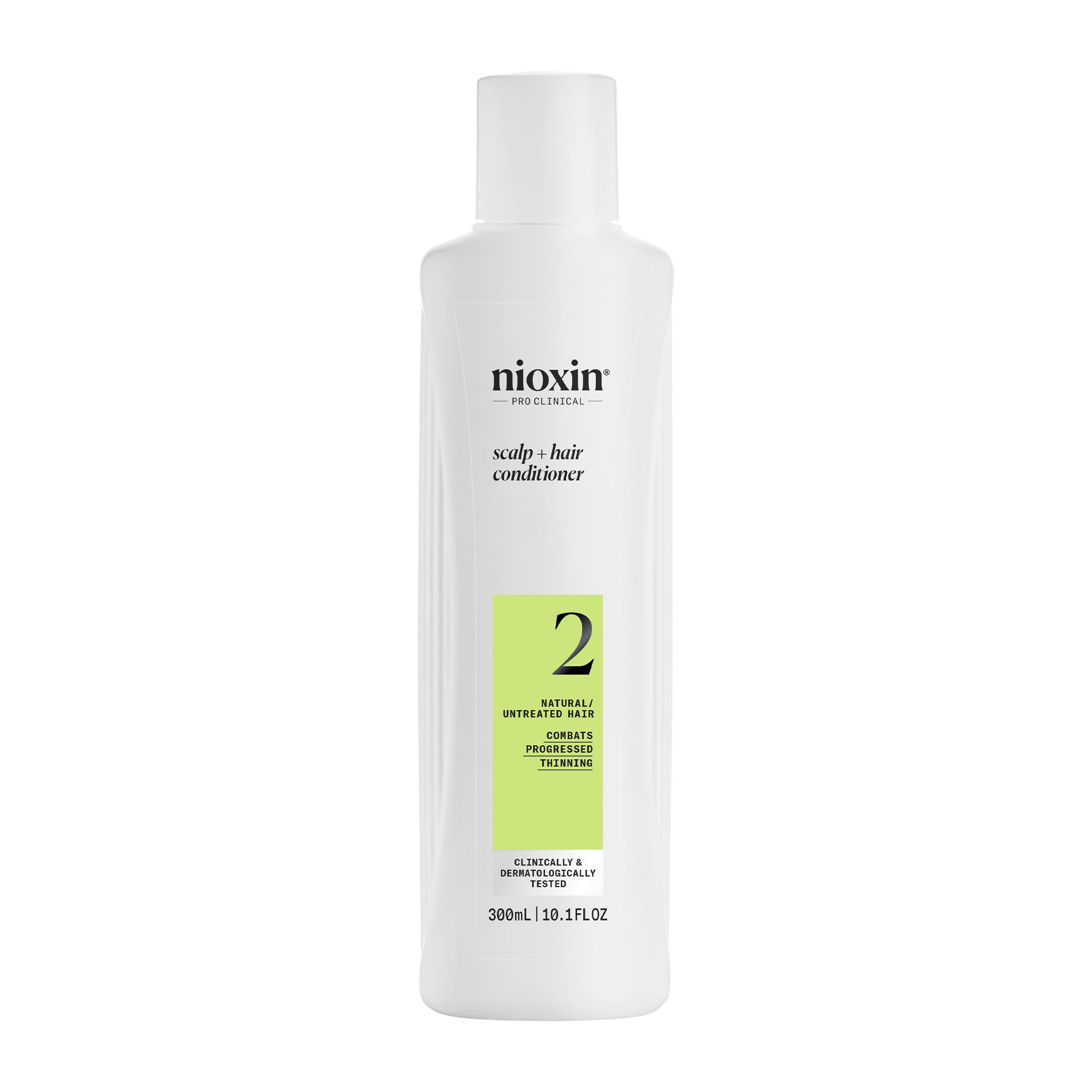 Nioxin System 2 front packaging showing bottle and product benefit