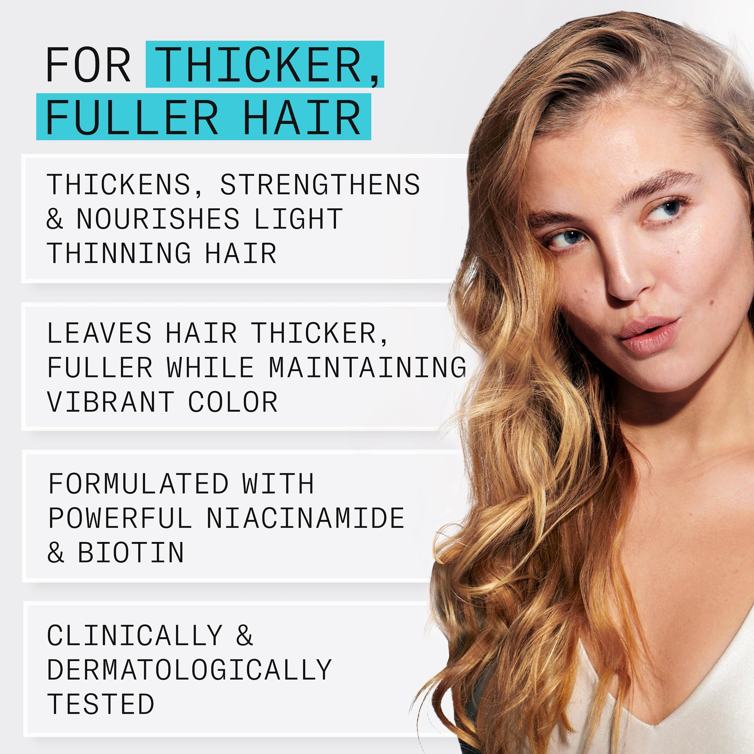 Nioxin before and after comparison illustrating improved hair fullness