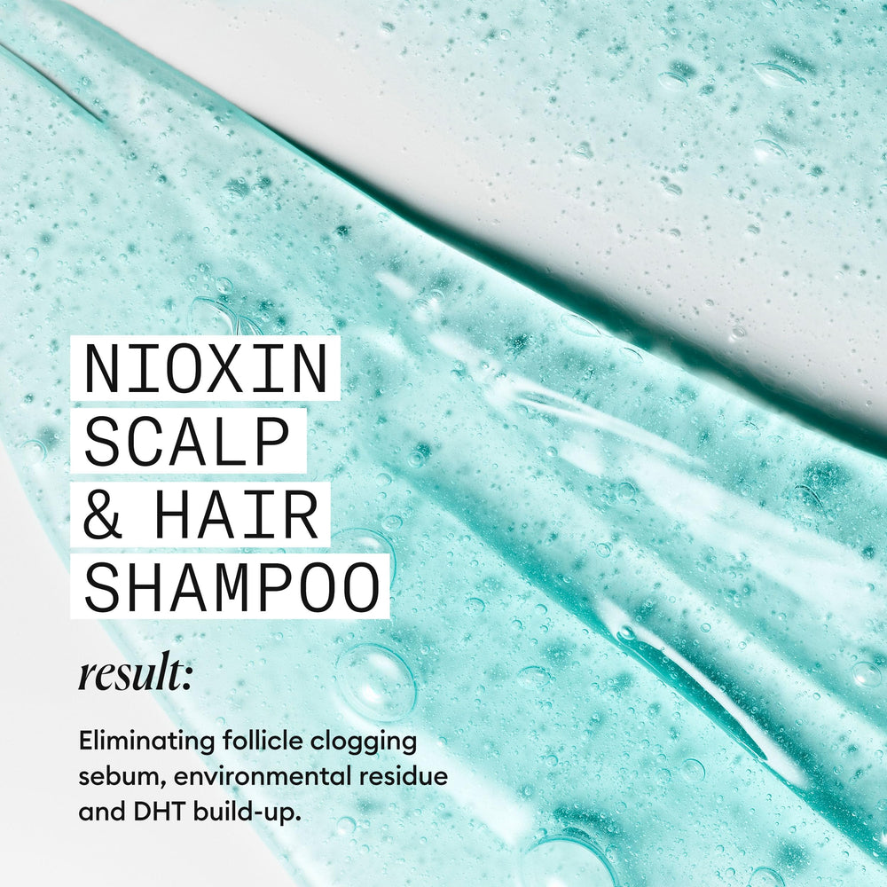 Nioxin System 3 with botanical ingredients flatlay highlighting natural extracts and nourishing benefit