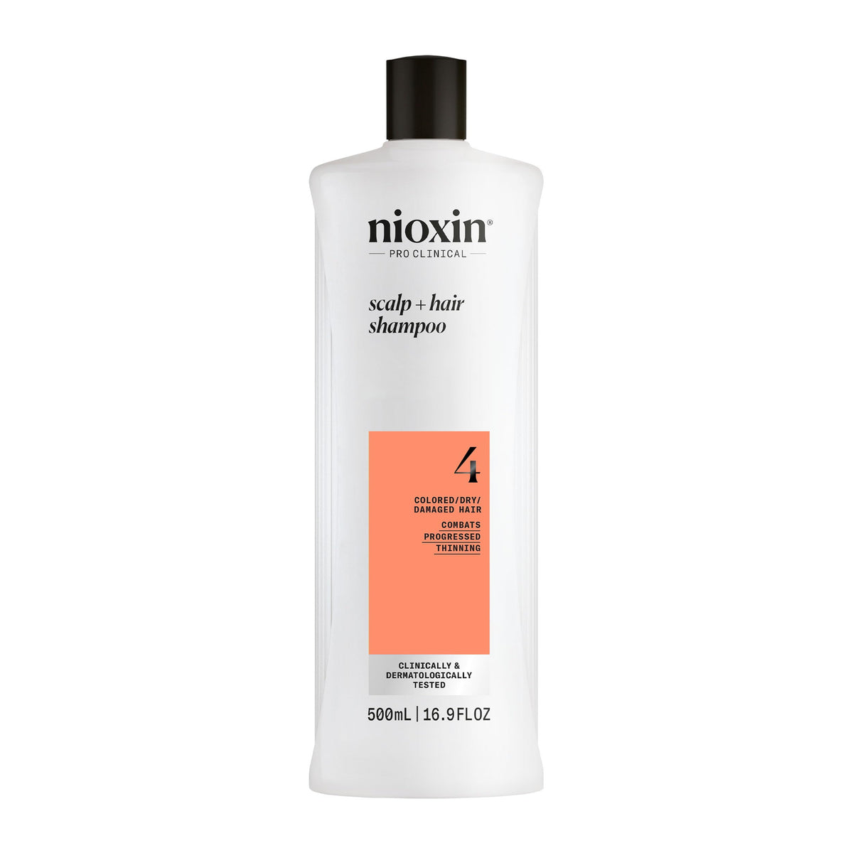 Nioxin System 4 front packaging showing bottle benefit for thicker-looking hair