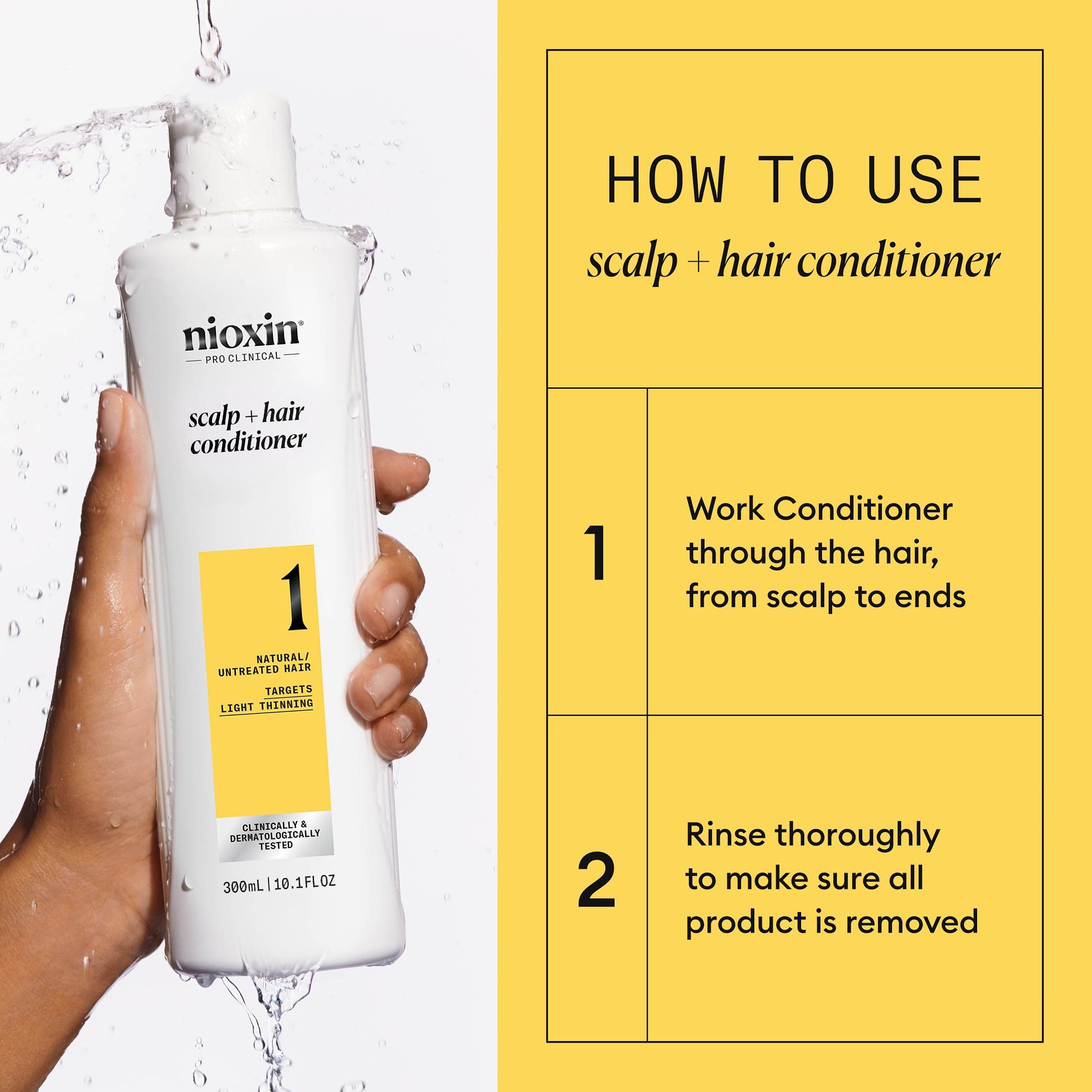nioxin back label showing ingredients like niacinamide and biotin