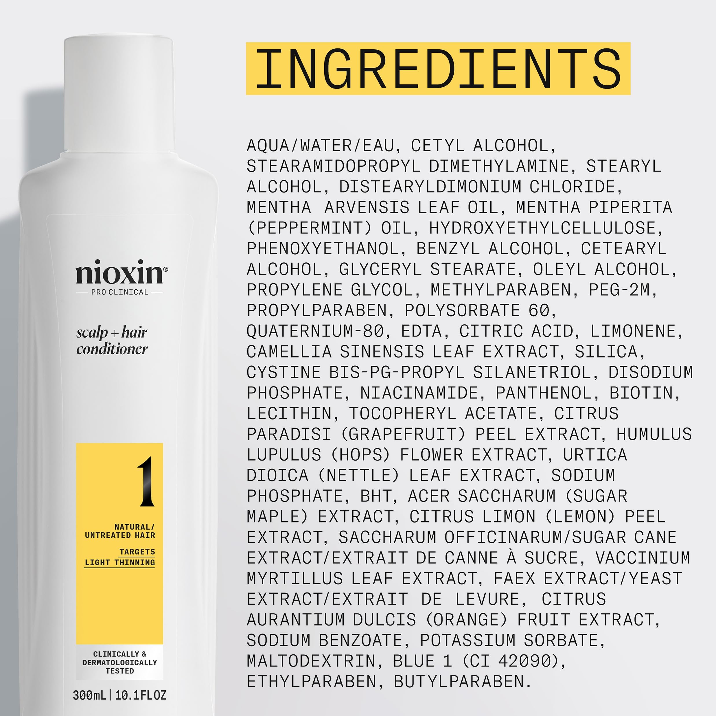 nioxin before and after comparison illustrating improved hair body