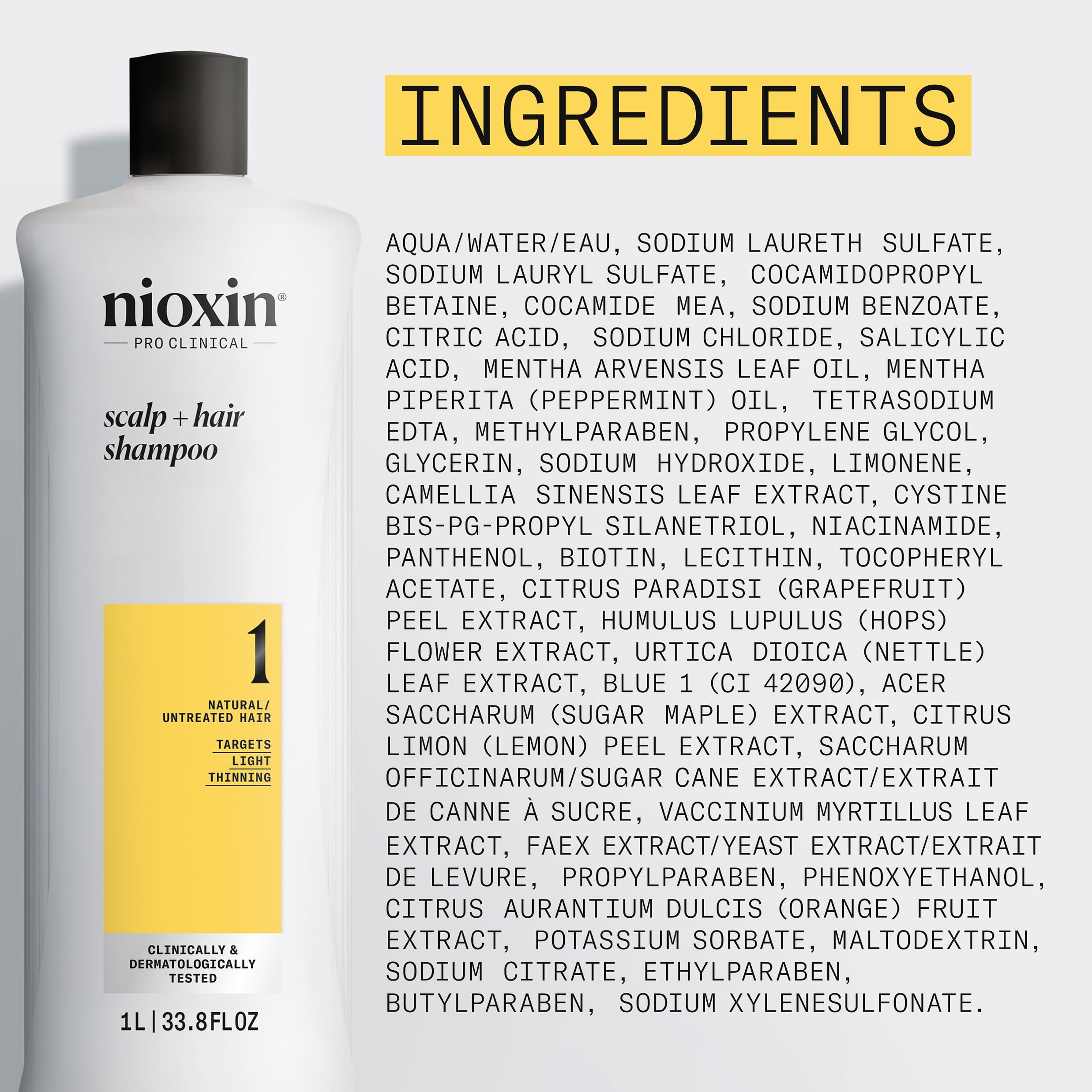 nioxin on bathroom shelf in lifestyle setting showing salon-grade home care benefit