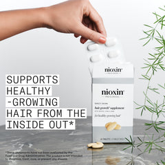 NIOXIN tablet in hand to show scale and simple daily use