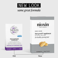 NIOXIN tablet close-up showing texture and easy-dosing convenience