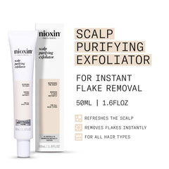 NIOXIN close-up texture showing exfoliating granules for effective cleansing