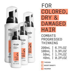 Nioxin leave-in serum texture close-up showing lightweight formula that won’t weigh hair down