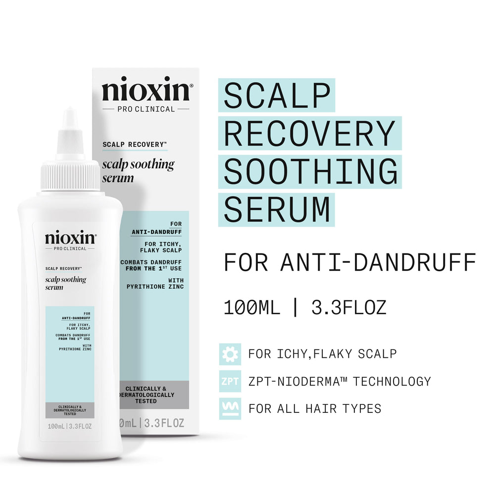 Nioxin serum texture on fingertip demonstrating lightweight absorption