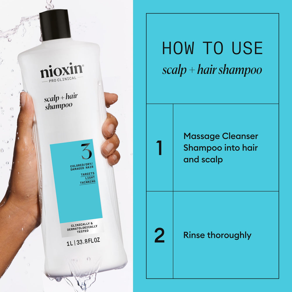 Nioxin shampoo foam texture close-up illustrating gentle lather that cleanses buildup