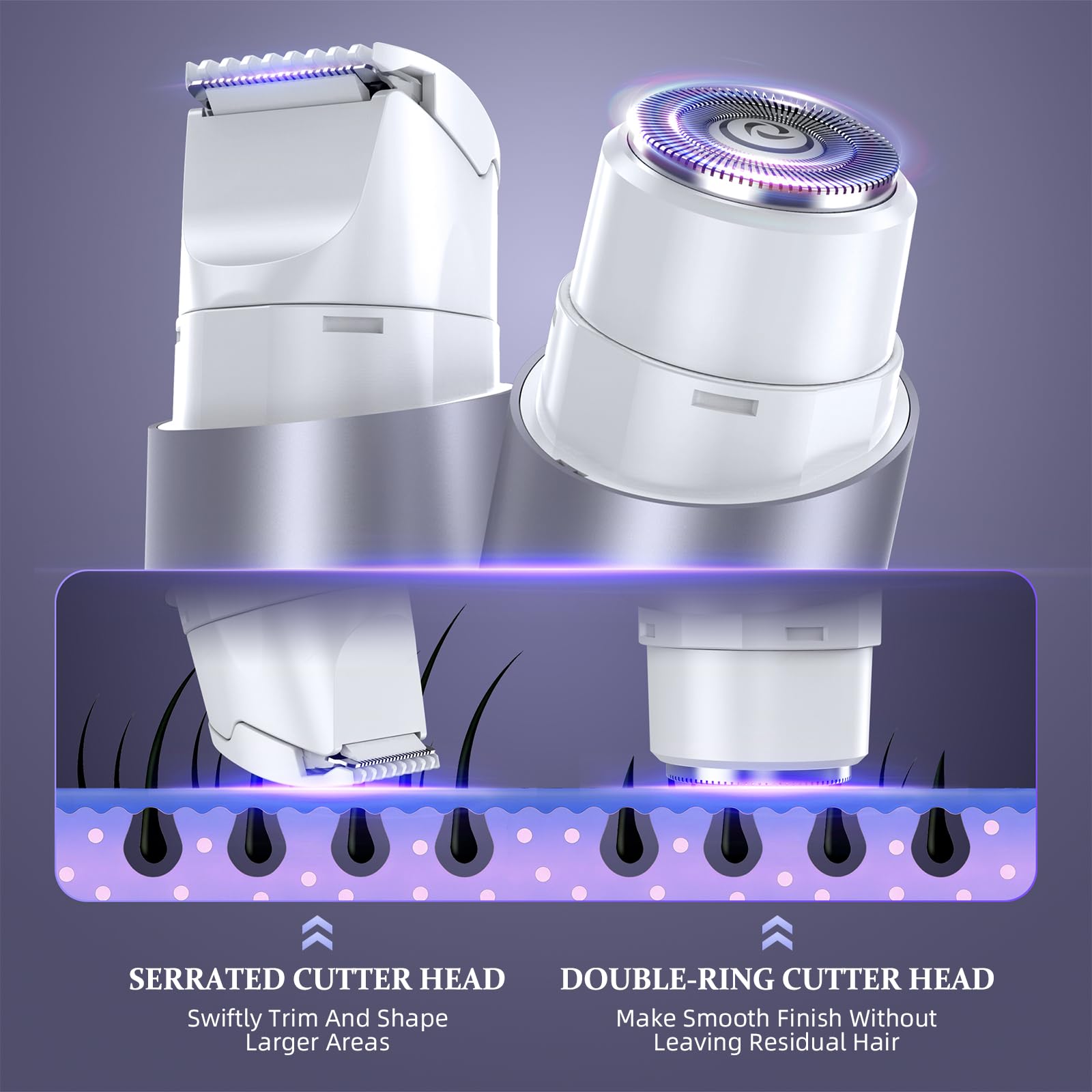 NIPOO bikini-trimmer IPX7 waterproof enables shower shaving.