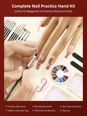 NIQZOPA practice hand with 360-degree goose neck enables versatile nail-art angles.