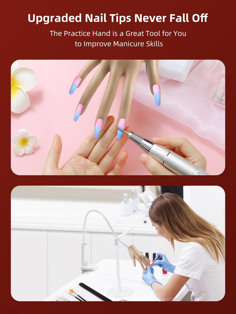 NIQZOPA practice hand complete kit includes 200 tips for comprehensive practice.