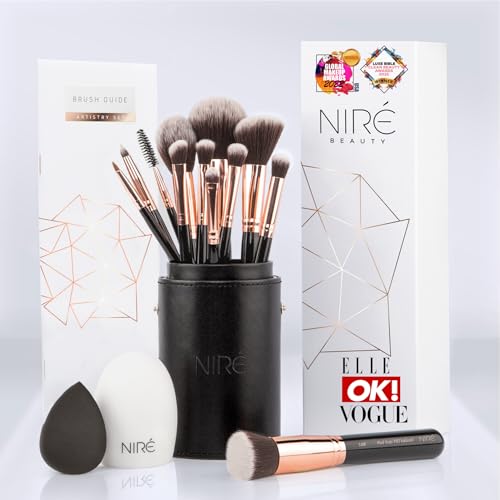 Niré Beauty 15-piece brush set in case offers professional styling versatility