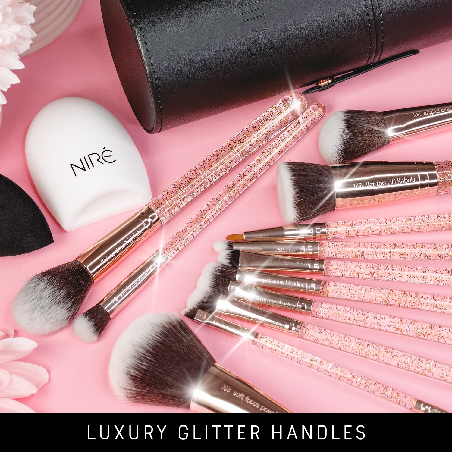 Nire Beauty beginner-friendly brushes—gentle textures that build confidence.
