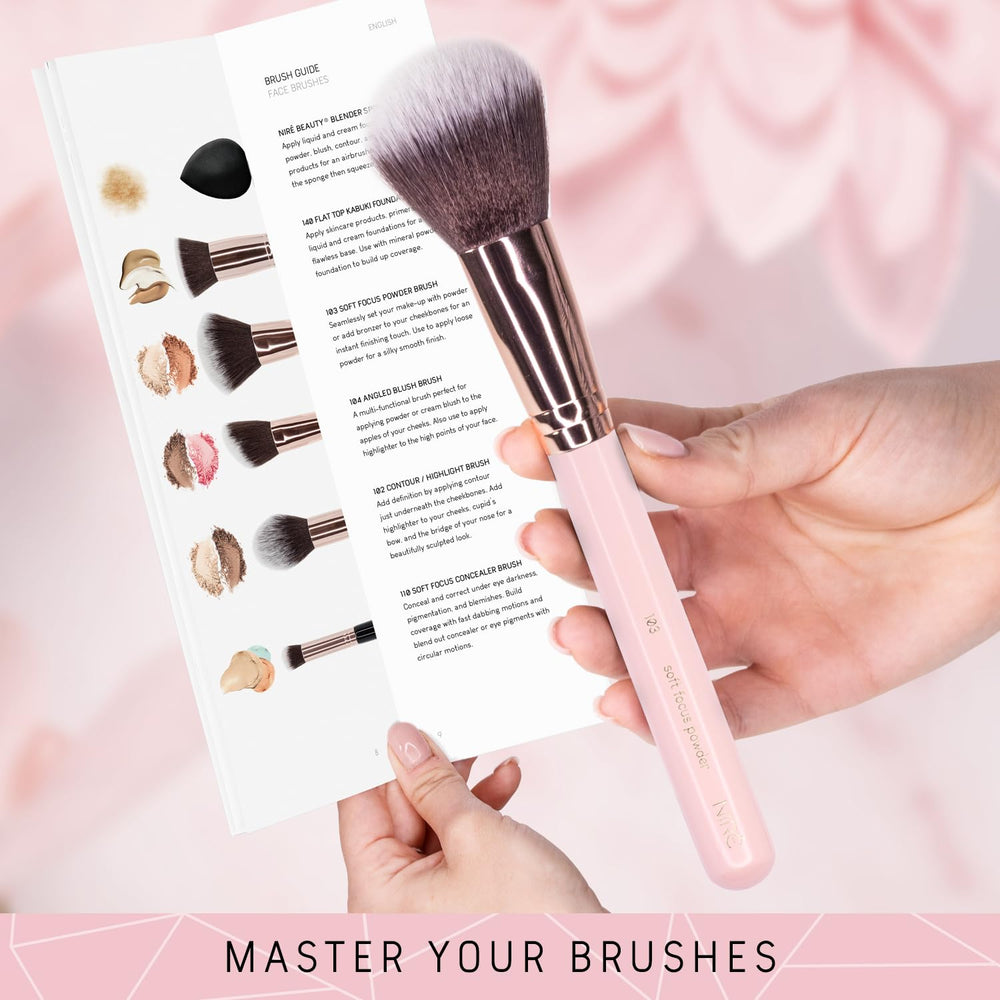 Niré Beauty pink brush cleaner shows quick care between uses for longevity.