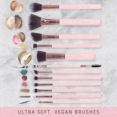 Niré Beauty pink brush heads closeup highlights ultra-soft bristles for seamless blending.