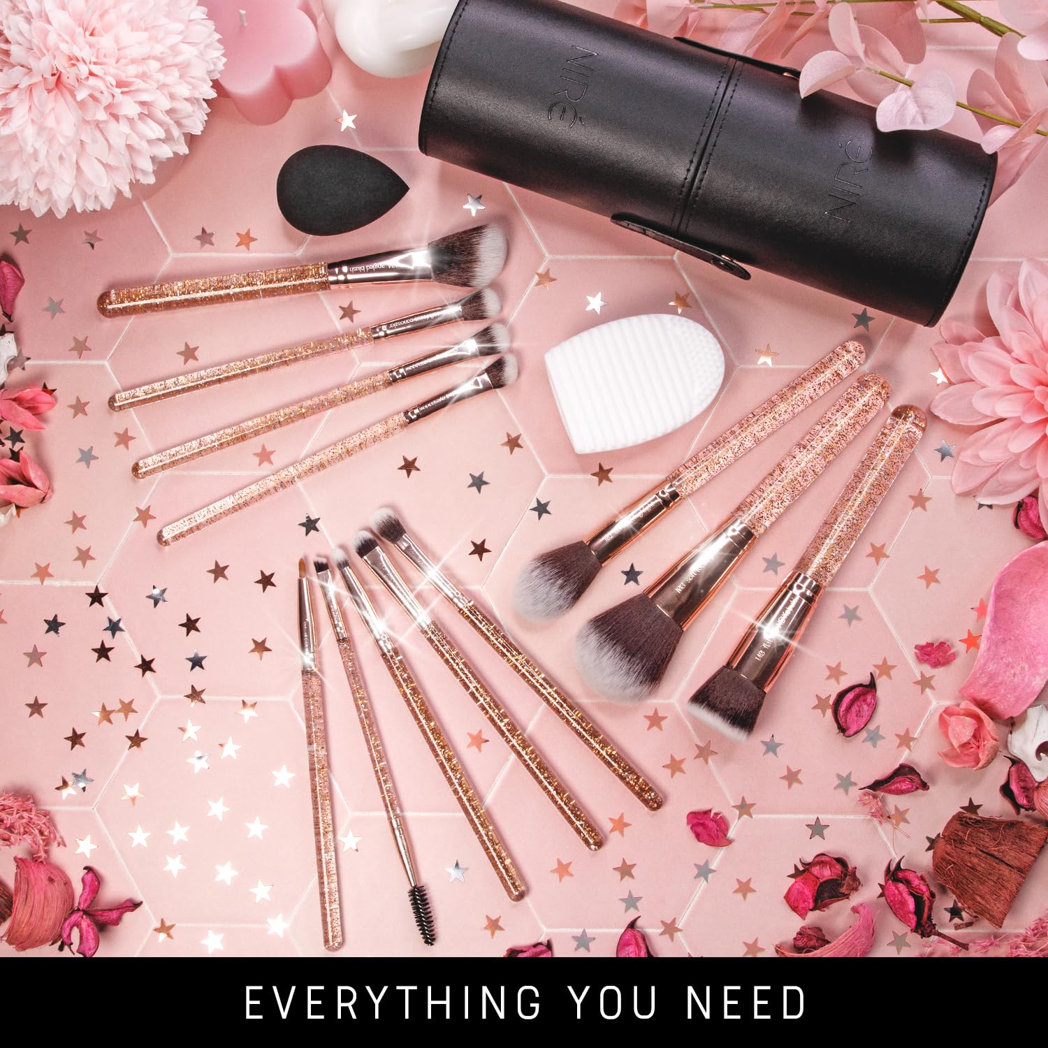 Nire Beauty professional-grade brushes—high-quality tools for artists.