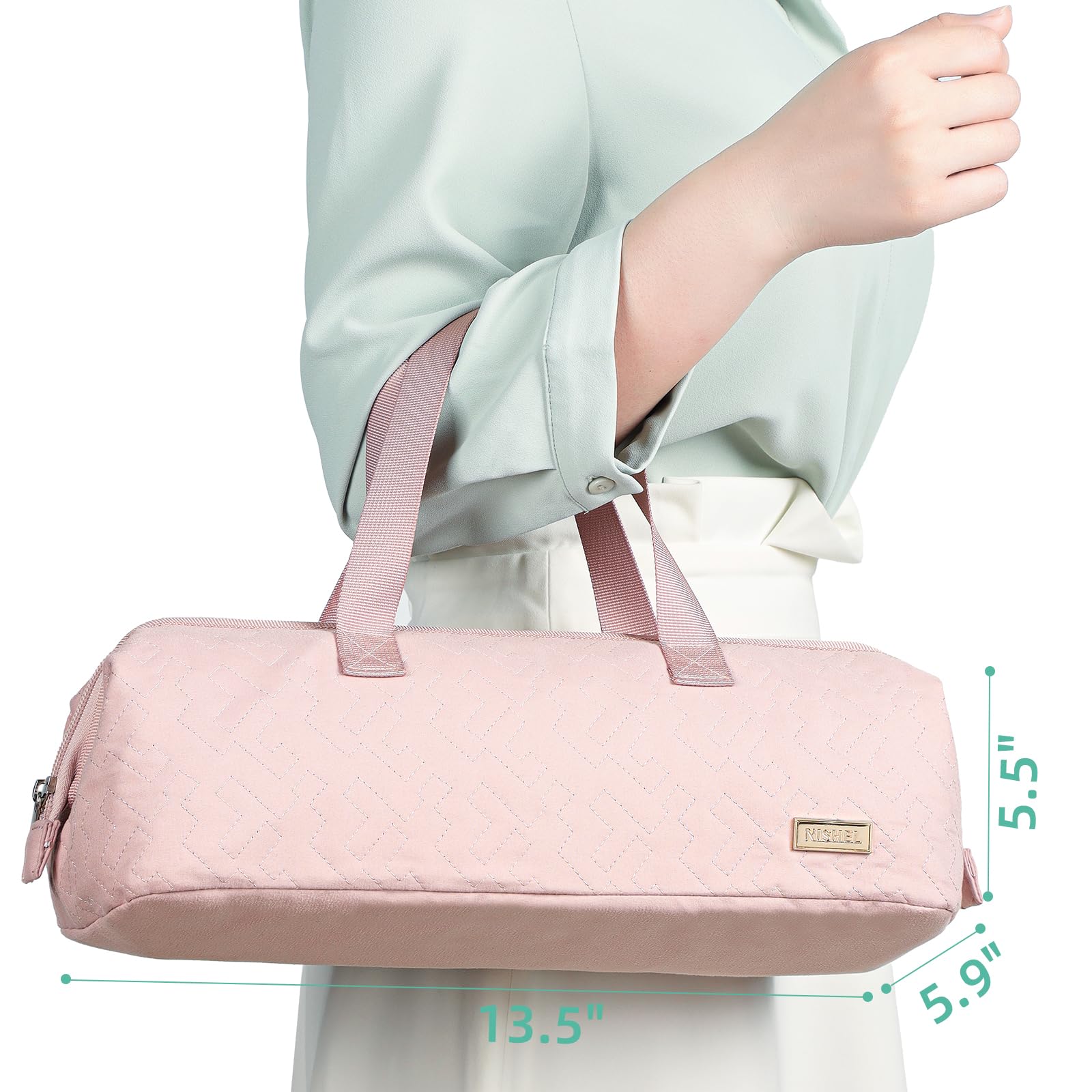 NISHEL hair tools travel bag double-handle design for easy carry.
