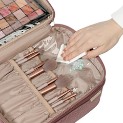 NISHEL rosewood pink bag removable dividers adapt space for oversized items