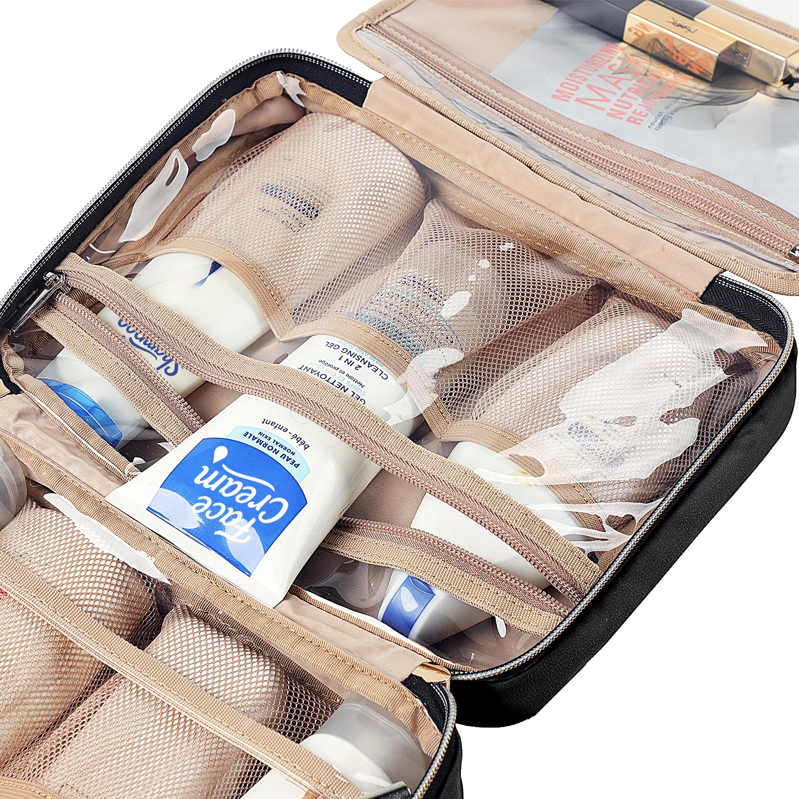 NISHEL travel toiletry bag compact-dimension-1010 fits carry-on packing without bulk.