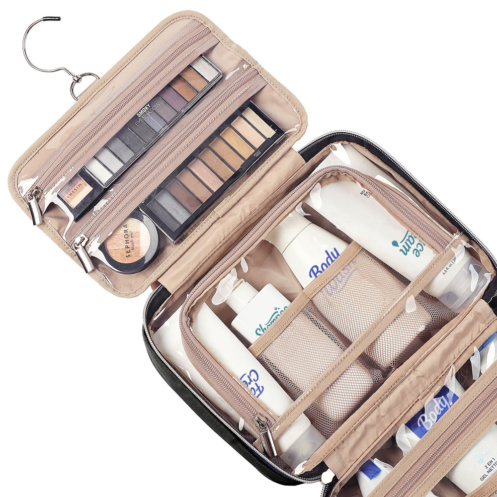 NISHEL travel toiletry bag elastic pockets maximize organization while on the go.