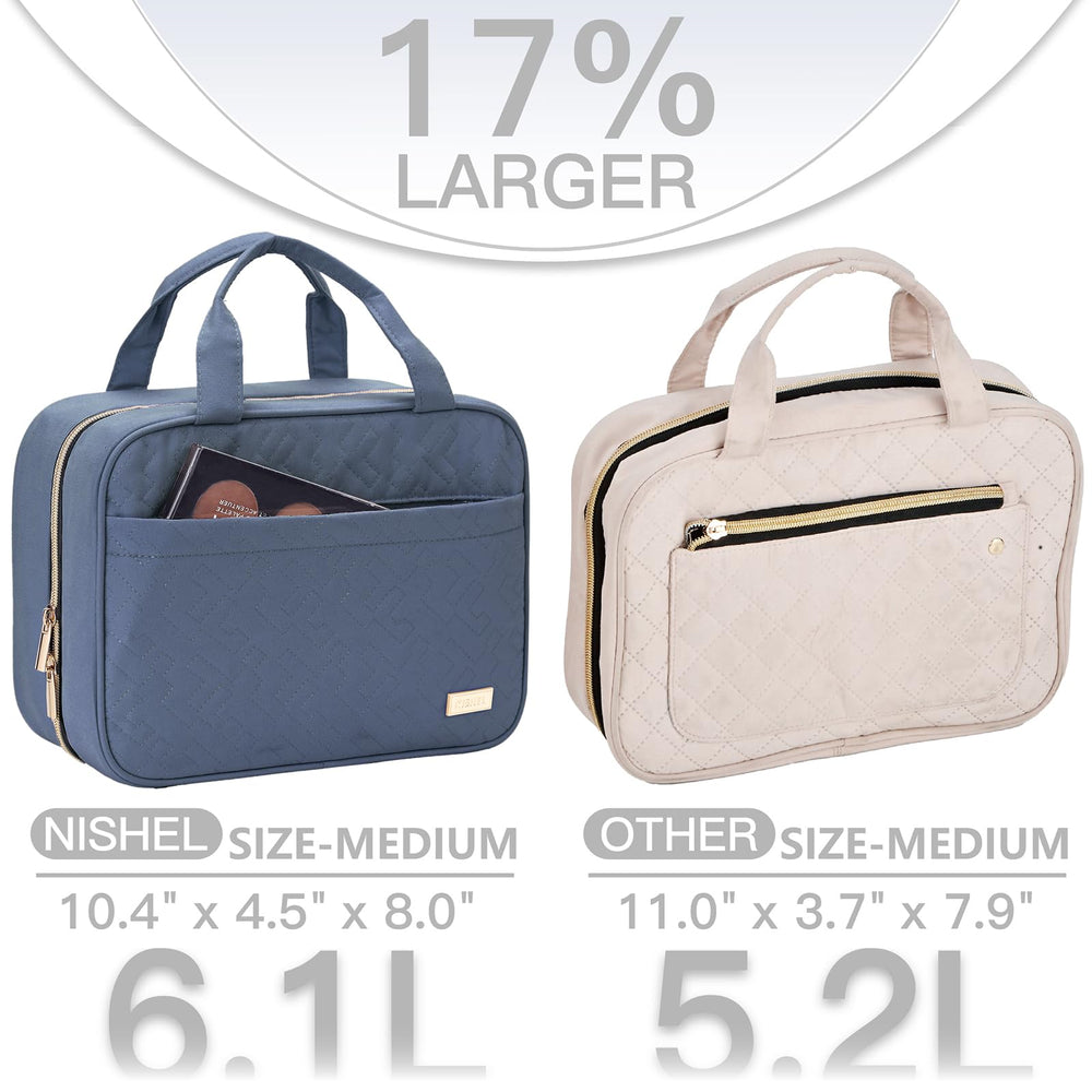 Interior compartments of NISHEL bag showing four-section organization