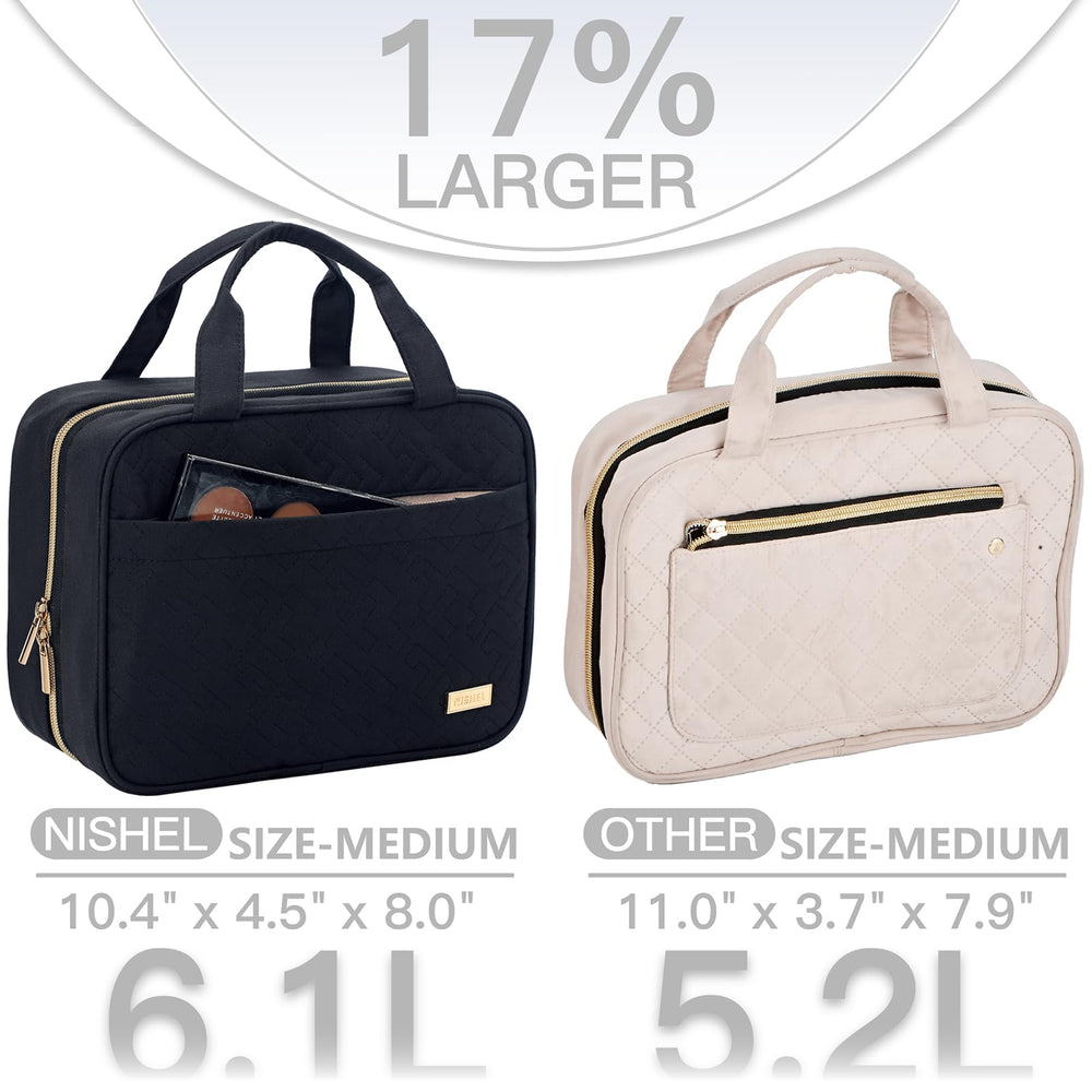 NISHEL travel toiletry bag transparent window speeds security screening.