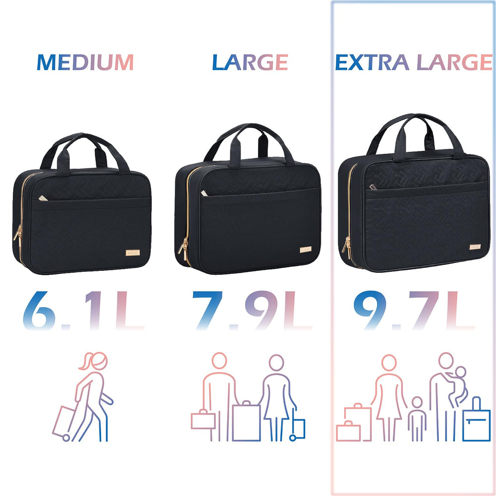 NISHEL travel toiletry bag transparent window aids security screening with visible contents.