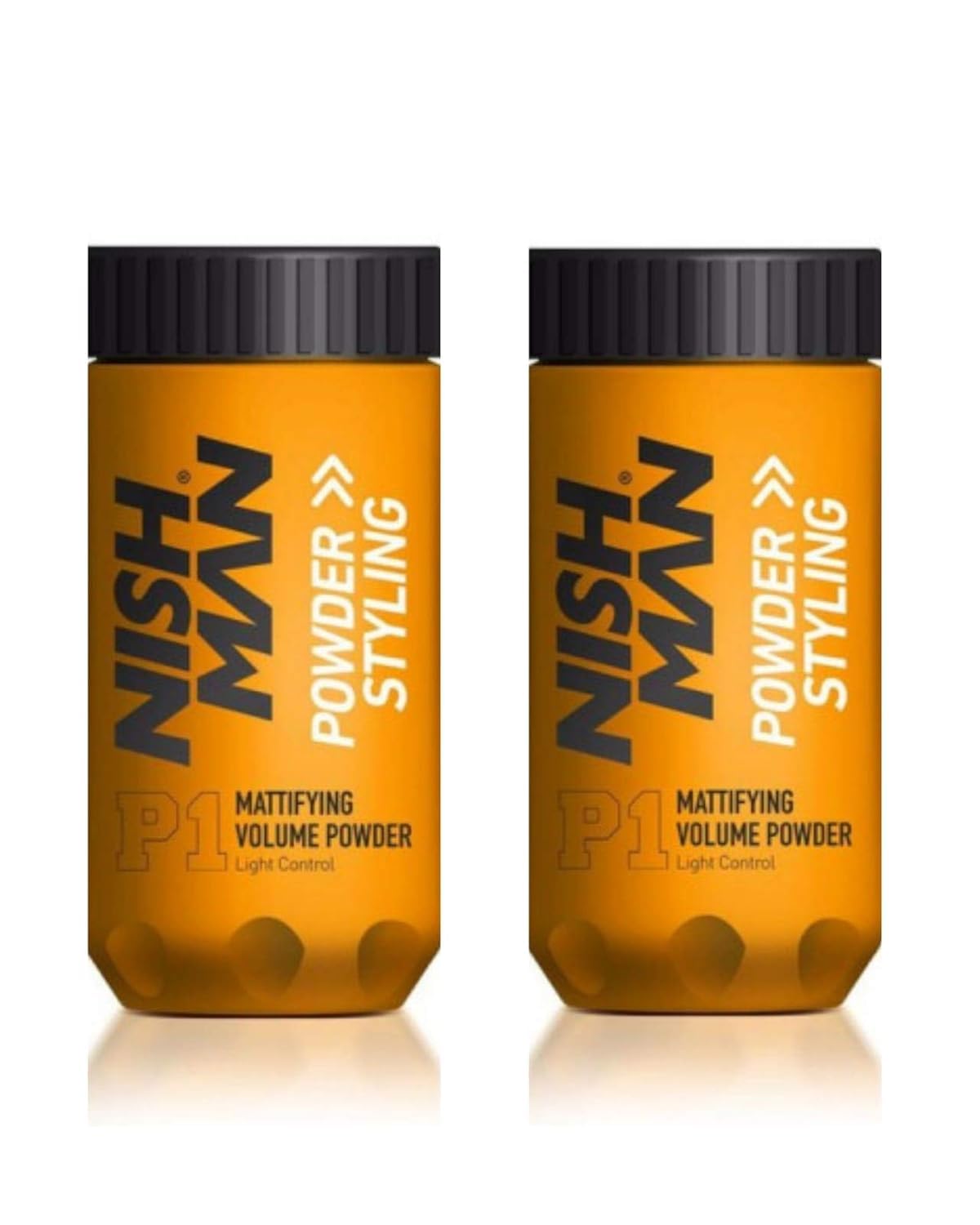 Nishman Hair Styling Powder bottle close-up showing texture and grip potential