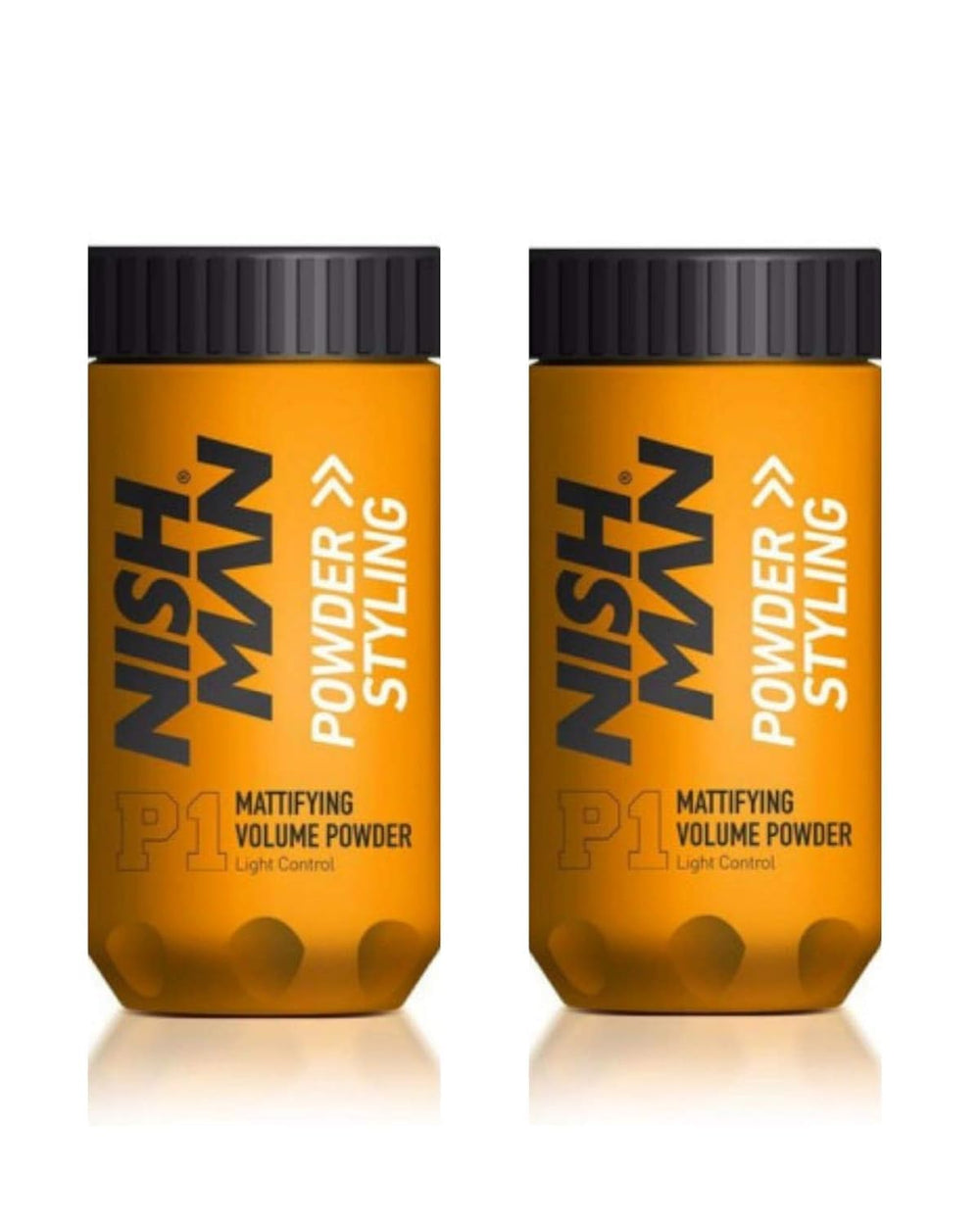 Nishman Hair Styling Powder bottle close-up showing texture and grip potential