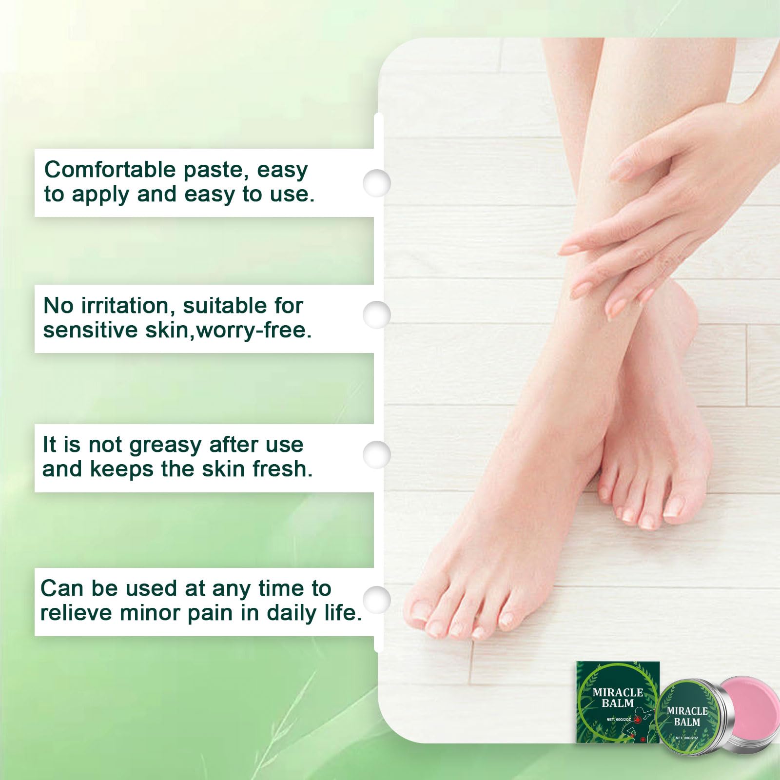 Nitidissima Miracle Balm wrists-application highlights easy spread for carpal areas.