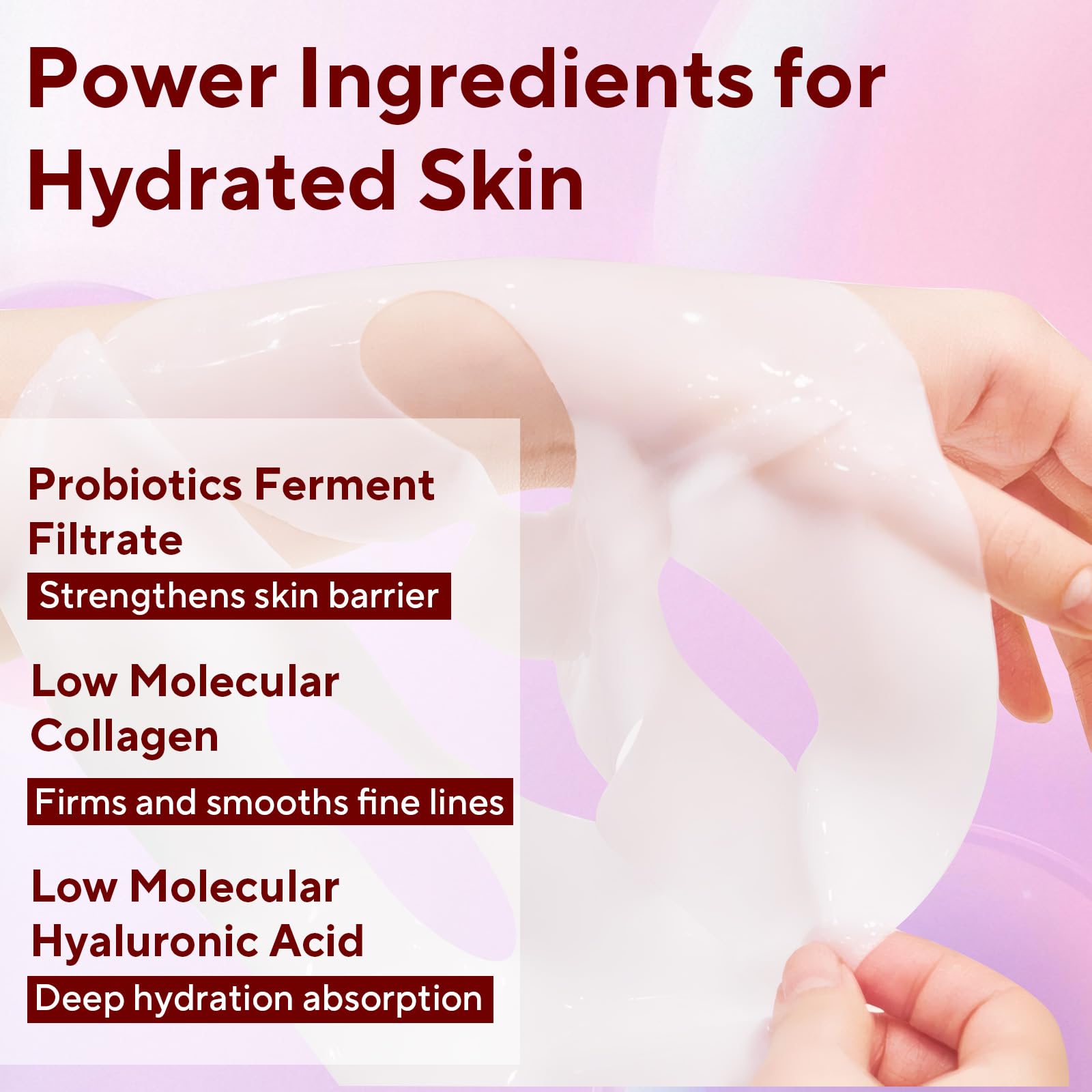 Nityrliv Bio-Collagen Real Deep Mask being applied with gel adherence to contours.