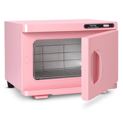 Niuadage 8L towel warmer cabinet front pink delivers spa-grade warmth for towels during sessions.