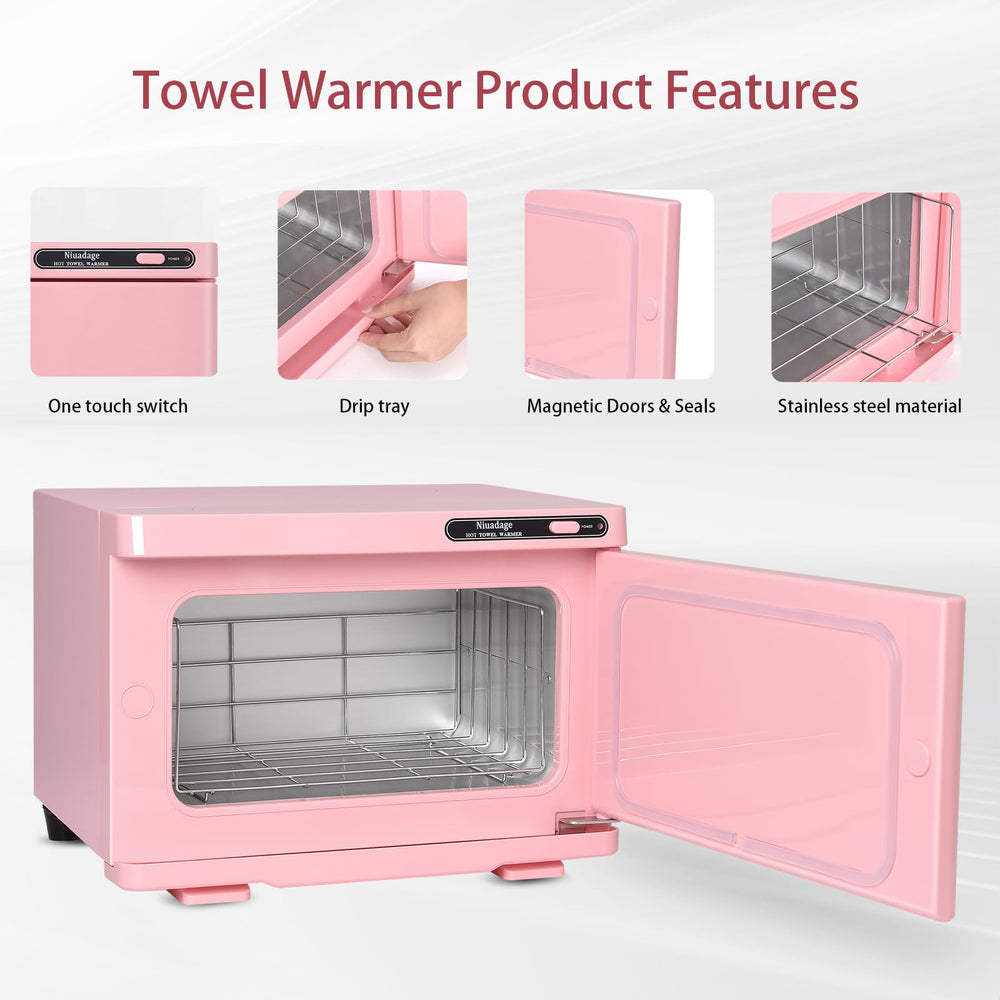 Niuadage 8L warmer provides space for multiple towels for efficient prep.