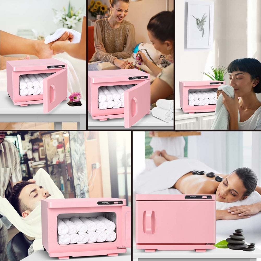 Niuadage spa-ready warmer is ideal for facial and massage towel prep.