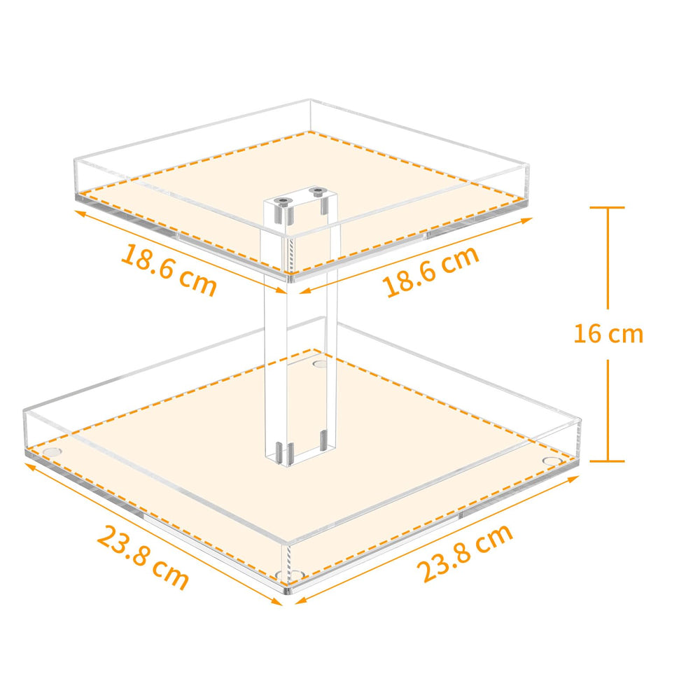 NIUBEE 2-Tier acrylic storage stand on dresser top demonstrates space-saving organization