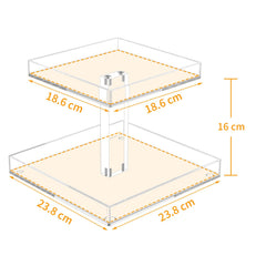NIUBEE 2-Tier acrylic storage stand on dresser top demonstrates space-saving organization