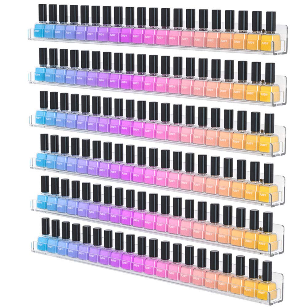 NIUBEE 24in nail-polish rack wall-mounted front view for quick color selection